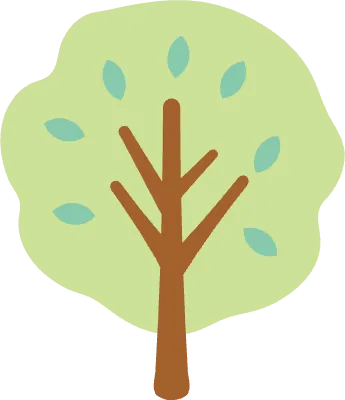 木 シンプル ベクター 黄緑