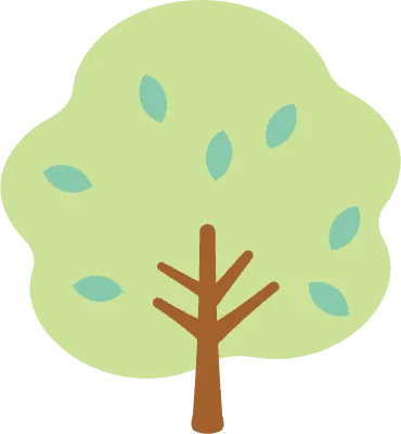 木 シンプル ベクター 黄緑