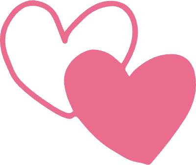 ハート 手書き ラフ 可愛い ピンク 2個