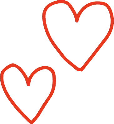 ハート 手書き ラフ イラスト 2こ