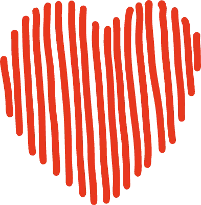 ハート 手書き ラフ イラスト 縦線