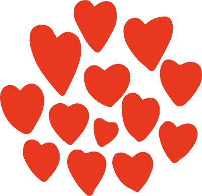 手書き ハート 赤