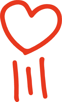 ハート 手書き ラフ イラスト上に上がる