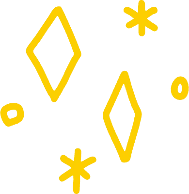 手書き キラキラ 黄色 シンプル 落書き ラフ