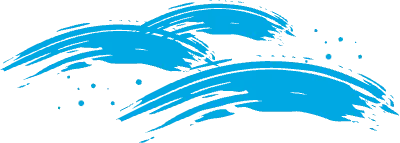 筆 ブラシ 手書き 波 青 ラフ 和風