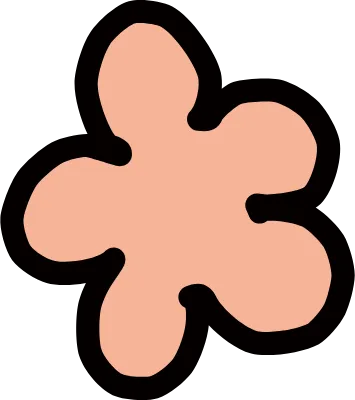 手描きのラフな花