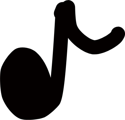 ラフな手描きの音符マーク