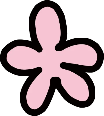 手描きのラフな花