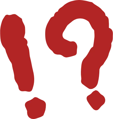 手描きのびっくりはてなのマーク