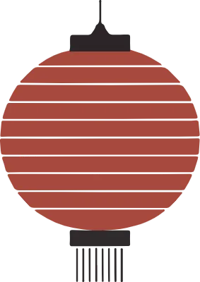 中華風の赤い提灯のベクターイラスト