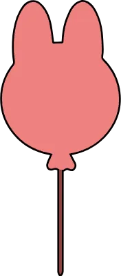 ウサギ型に風船