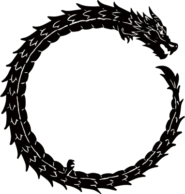 竜のシルエットの円形の枠