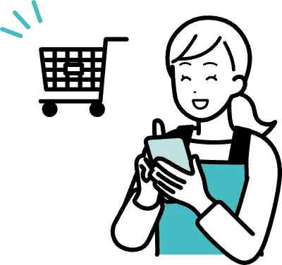 スマホでネットショッピングをする主婦