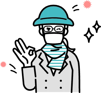 対策をする女性のイラスト