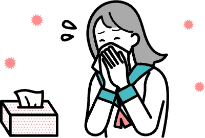 花粉症に困っている人のイラスト