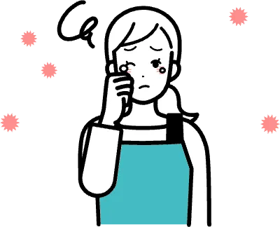 花粉症に困っている人のイラスト