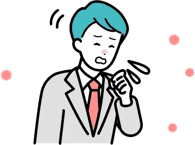 花粉症に困っている人のイラスト