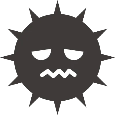 虫歯菌・ウイルスのばい菌キャラクター(困った顔)