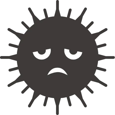 虫歯菌・ウイルスのばい菌キャラクター(困った顔)