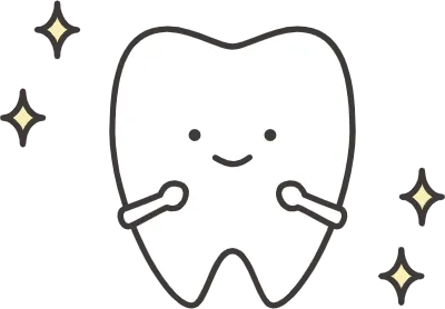 ワクワクしている歯のキャラクター