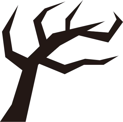 ハロウィンの飾りに使える枯れ木のシルエットイラスト