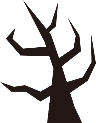 ハロウィンの飾りに使える枯れ木のシルエットイラスト