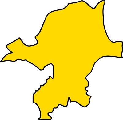 Simple map of Fukuoka prefecture, Japan Region