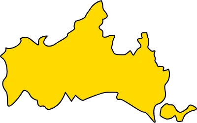Simple map of Yamaguchi prefecture, Japan Region