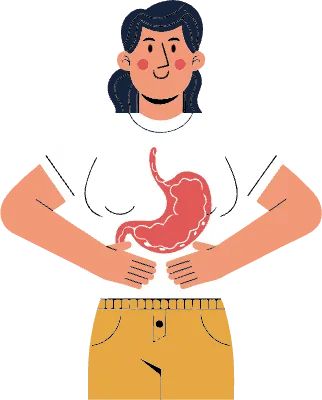 소화기 질환 인물 일러스트