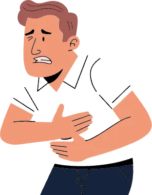 소화기 질환 인물 일러스트