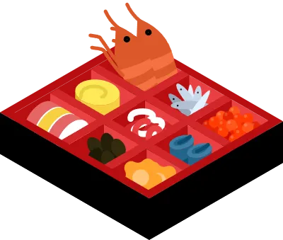 New Year's Days OSECHI, isometric icon