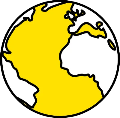 Simple line drawing of the earth, isometric illustration