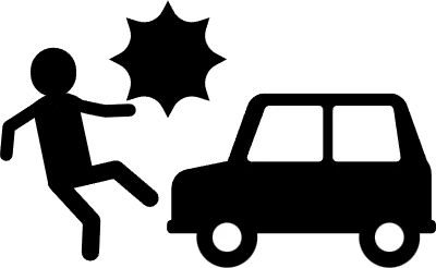 Pictograms for collisions, human-vehicle traffic accidents, safety signs, hazards, and warnings