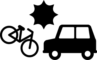 Pictograms of collision cautions, bicycle and car accidents, safety signs, hazards, and warnings