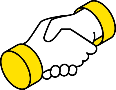 Businessman's handshake, business icon for target, goal attainment, isometric