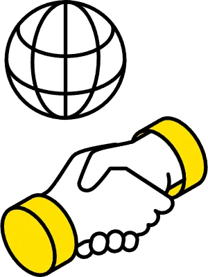 Businessman's handshake, business icon for target, goal attainment, isometric