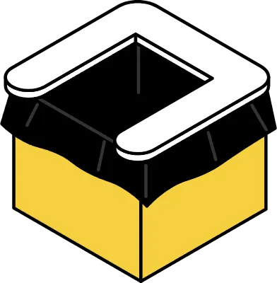 Simple line drawing of emergency kit, portable toilet, isometric