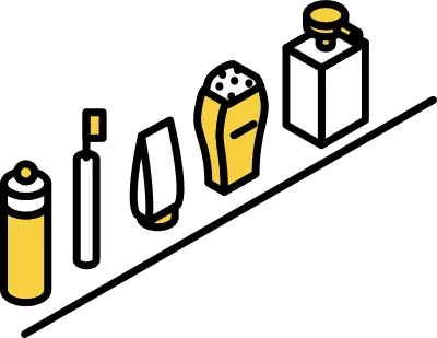 Facial washbasin set, isometric illustration