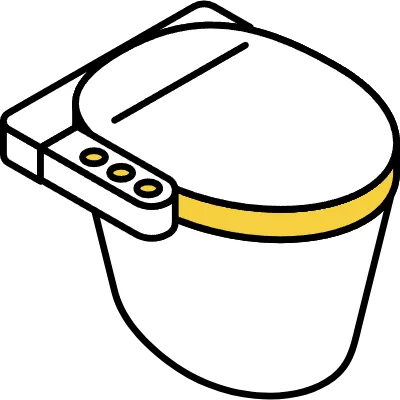 White appliances bidet toilet, isometric illustrations