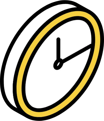 Interior wall clock, isometric illustration