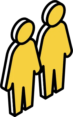 Set of male and female dolls, isometric illustration