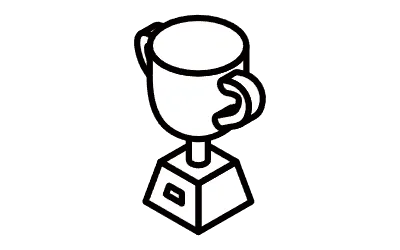 Simple isometric of a winning trophy, image of a ranking