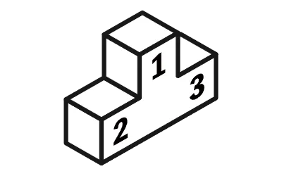 Simple isometric of podium, image of ranking