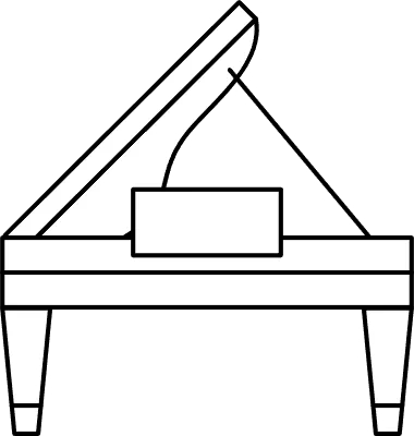 Music, simple grand piano icon 'pianist'