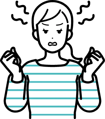 苛ついている女性のイラスト