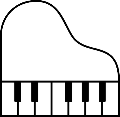 Music, simple grand piano icon 'pianist'