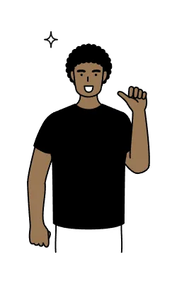 Young Man pointing to himself with thumb
