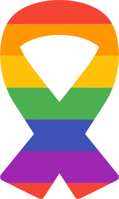 LGBT ribbon, rainbow colored human rights ribbon