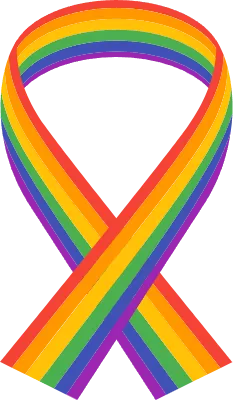 LGBT ribbon, rainbow colored human rights ribbon