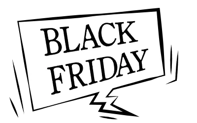 Black Friday American comic book style speech bubble